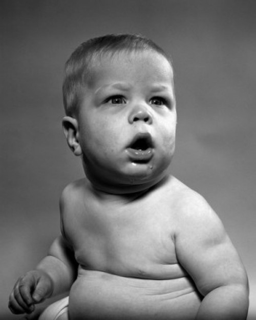 Portrait of naked baby with mouth open Poster Print - Item # VARSAL2559490A