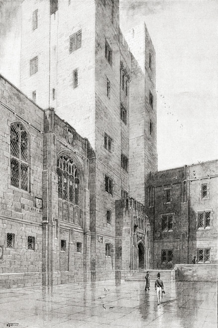 The Courtyard Of Post Headquarters At The United States Military Academy, West Point, New York, America, As Seen In The Early 20Th Century. From The Century Illustrated Monthly Magazine, May To October 1904. PosterPrint - Item # VARDPI1957634
