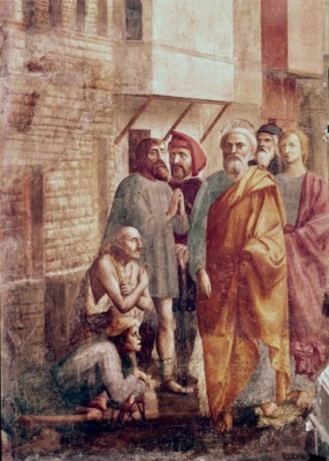 St. Peter Healing The Sick With His Shadow 1425-28 Masaccio Fresco Cappella Brancacci  Santa Maria del Carmine  Florence  Italy Poster Print - Item # VARSAL3810412530