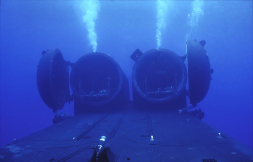 Dual Dry Deck Shelters mounted to the deck of USS Kamehameha Poster Print - Item # VARPSTWOD100088M