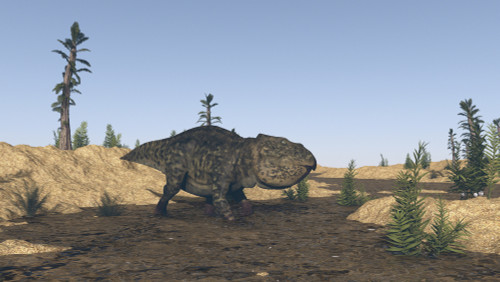Udanoceratops walking in muddy water Poster Print - Item # VARPSTKVA600805P