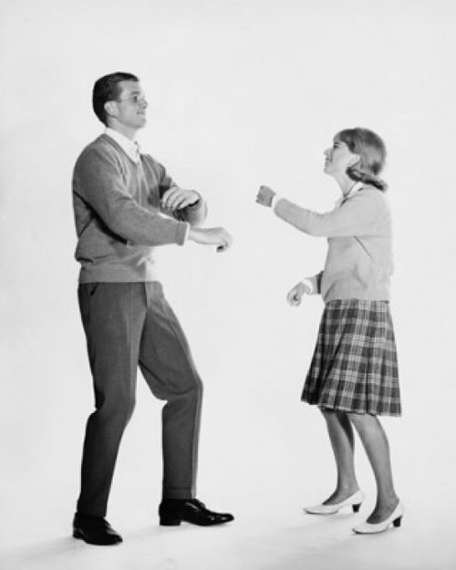 Side profile of a young couple dancing Poster Print - Item # VARSAL25541450