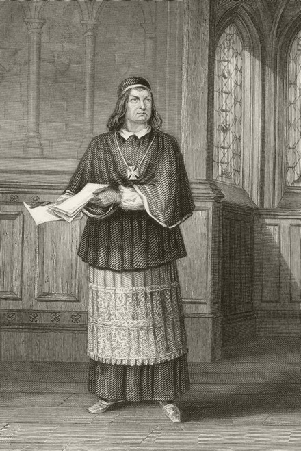 William Charles Macready 1793 To 1873. English Actor, In Costume As Cardinal Wolsey In The Play Henry Viii By William Shakespeare. From A Nineteenth Century Engraving. PosterPrint