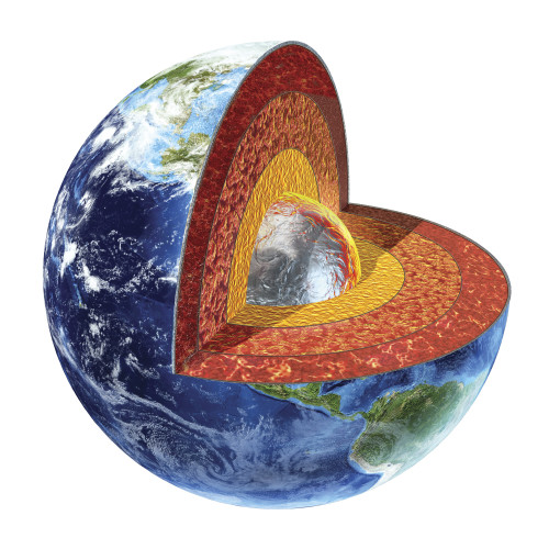 Cross section of planet Earth showing the outer core, made by