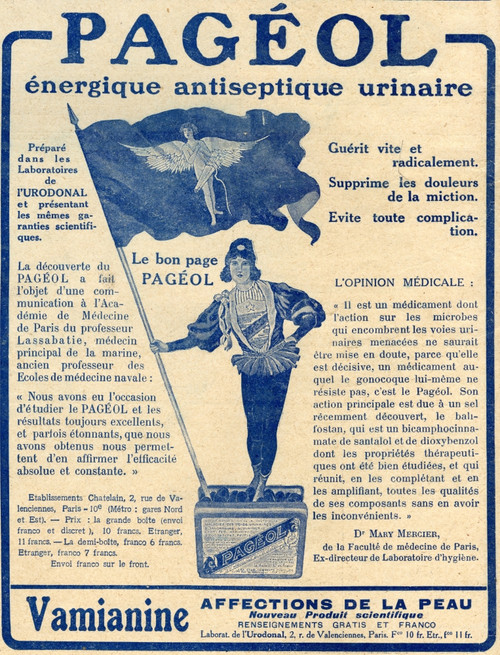 French Advertisement C.1916 For Pag_ol An Energetic Urinary Antiseptic. PosterPrint - Item # VARDPI1857514