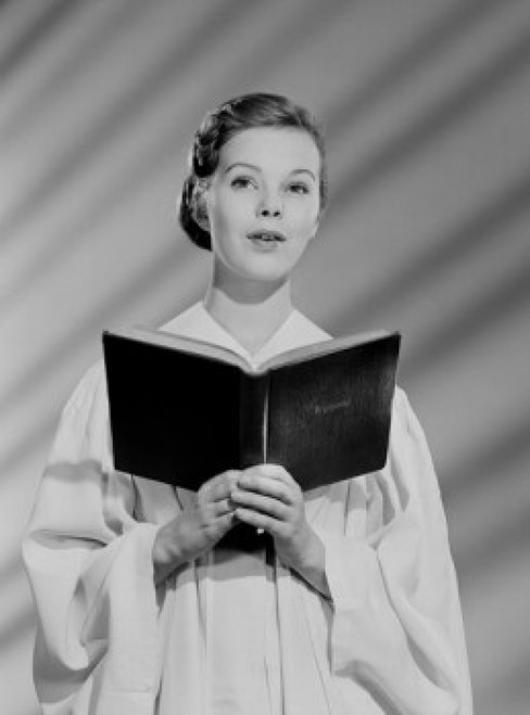 Young woman reading from holy book Poster Print - Item # VARSAL255418979
