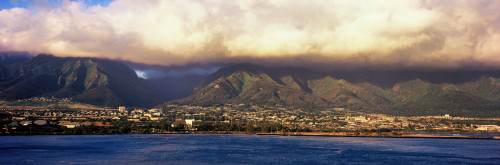 View of a city at the waterfront, Maui, Hawaii Islands, Hawaii, USA Poster Print - Item # VARPPI157321