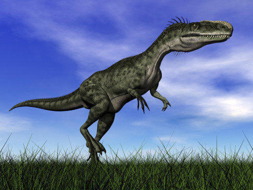 Monolophosaurus dinosaur walking in the grass Poster Print - Item # VARPSTEDV600143P