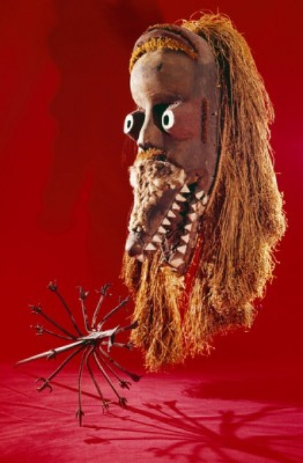 Gia Tribal Mask with Yoruba Medicine Man's Instrument  African Art Poster Print - Item # VARSAL3810496886