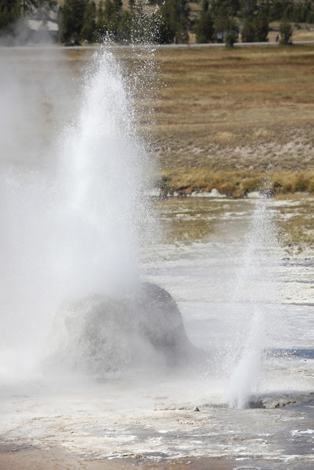 September 11, 2009 - Beehive Geyser starting eruption with indicator geyser in foreground, Upper Geyser Basin geothermal area, Yellowstone Caldera, Yellowstone National Park, Wyoming. Poster Print - Item # VARPSTRRS300317S