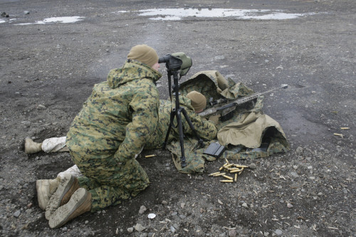 U.S. Marines fire an M107 special application scoped rifle at Camp Fuji, Japan Poster Print - Item # VARPSTSTK104420M