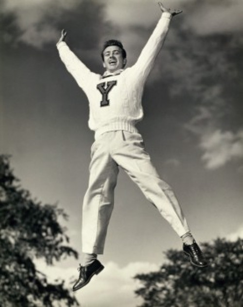 Low angle view of a male cheerleader jumping Poster Print - Item # VARSAL2553645