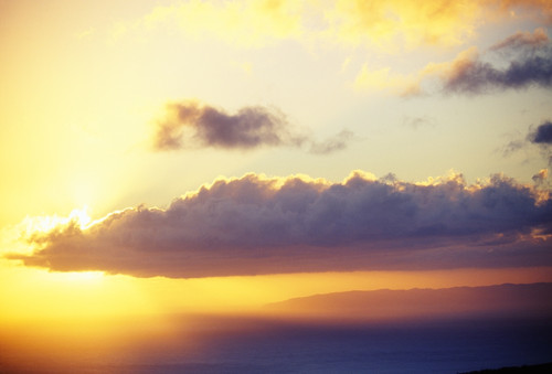 Hawaii, Sunset Over Niihau, From Kauai, Golden Sky PosterPrint - Item # VARDPI1994419