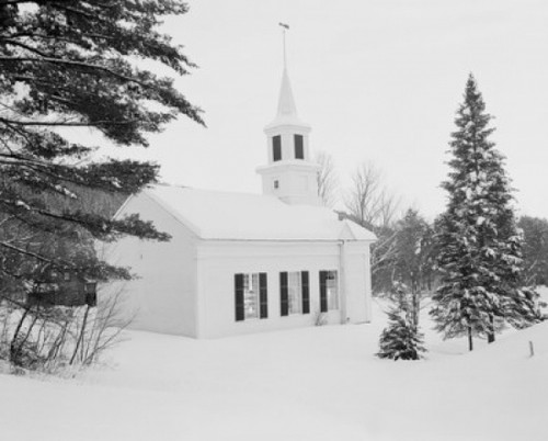Village church in winter Poster Print - Item # VARSAL255418218