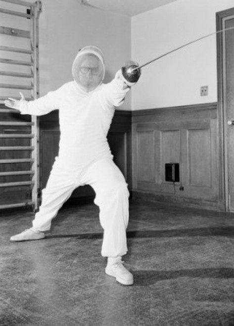 One fencer fighting Poster Print