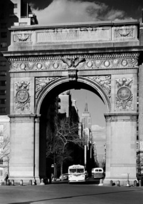 USA  New York State  New York City  Empire State building  view through Washington Arch Poster Print - Item # VARSAL255419999