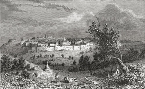 Jerusalem, Palestine Seen From The Mount Of Olives In The 19Th Century. From El Mundo En La Mano Published 1875. PosterPrint - Item # VARDPI1958453