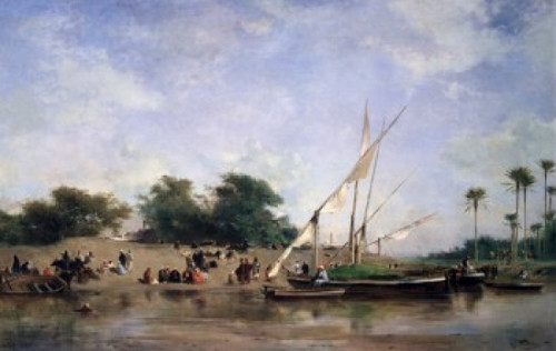 Boats On The Nile 1871 Eug?ne Fromentin Poster Print - Item # VARSAL900141615