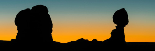 Silhouette of balanced rocks, Arches National Park, Utah, USA Poster Print - Item # VARPPI167658