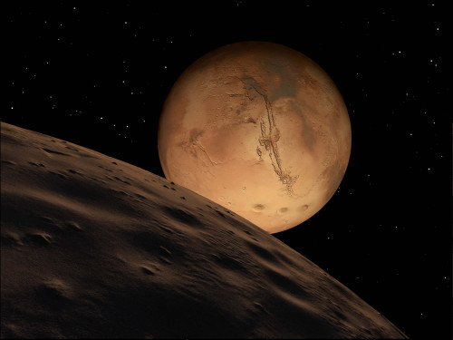 Mars seen from its outer moon, Deimos Poster Print - Item # VARPSTRMR100086S
