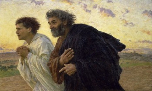 Disciples Peter and John Rushing to the Sepulcher the Morning of the Resurrection , 1898 , Eugene Burnand (8 x 10) , Musee d'Orsay, Paris Poster Print (8 x 10) - Item # MINSAL1158854