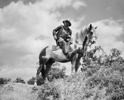 Low angle view of a bandit sitting on a horse Poster Print - Item # VARSAL25518932