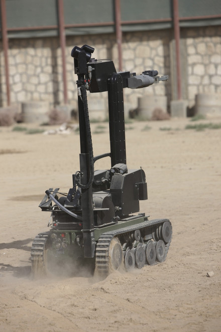 German Army explosive ordnance disposal team demonstrates the capabilities of the tEODor heavy-duty EOD robot at a U.S. manned camp in Northern Afghanistan Poster Print - Item # VARPSTTMO100385M