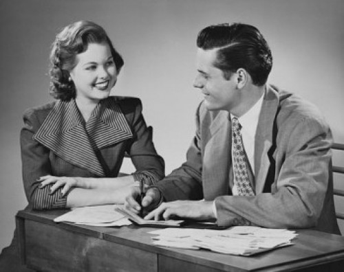 Financial advisor talking to a young woman Poster Print - Item # VARSAL2553084B