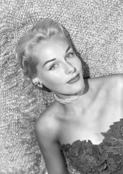 Portrait of young woman lying on bed  studio shot Poster Print - Item # VARSAL255415283C