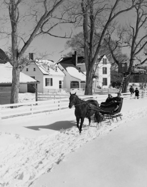 Two people riding in a horsedrawn sleigh  USA Poster Print - Item # VARSAL25544768