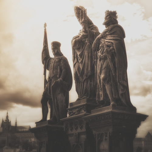 Statues along Karl Bridge; Prague, Czech Republic PosterPrint - Item # VARDPI12270092