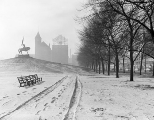 USA  Illinois  Chicago   park in winter Poster Print - Item # VARSAL255416446