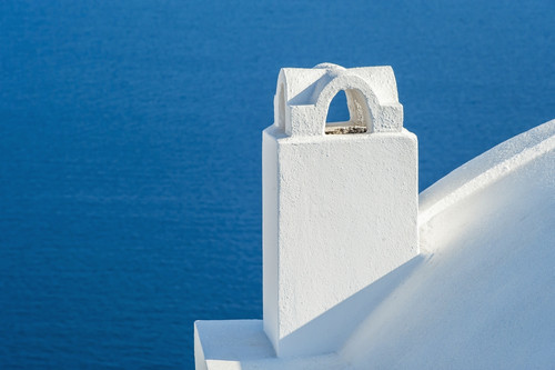 Whitewash building and tower; Oia, Santorini, Greece PosterPrint - Item # VARDPI12254287