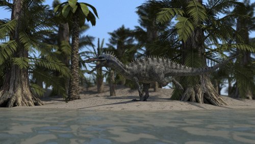 Suchomimus running along the shoreline Poster Print - Item # VARPSTKVA600083P