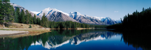 Mountain range at the lakeside, Johnson Lake, Jasper National Park, Alberta, Canada Poster Print - Item # VARPPI117695