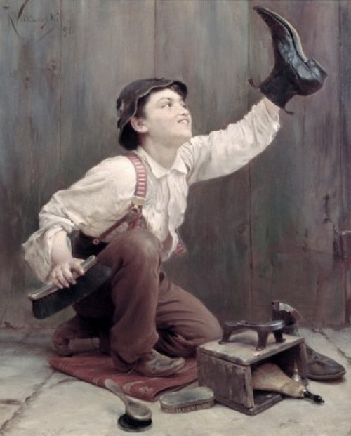 Shoeshine Boy Karl Witkowski Poster Print