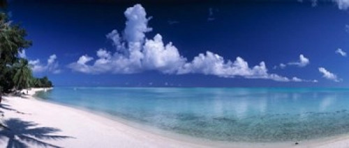 Matira Beach  Bora Bora Polynesia Poster Print by Panoramic Images (29 x 12) - Item # PPI64400