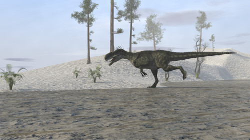 Monolophosaurus running along the shoreline Poster Print - Item # VARPSTKVA600146P