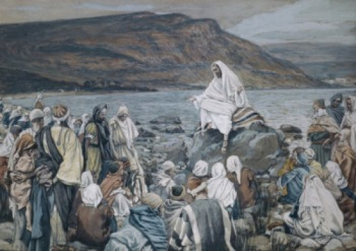 Jesus Teaching by the Seashore   James J. Tissot  Watercolor on Paper Poster Print - Item # VARSAL99990