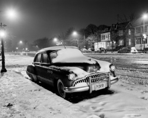 Car parked in town street  covering with snow Poster Print - Item # VARSAL255416618