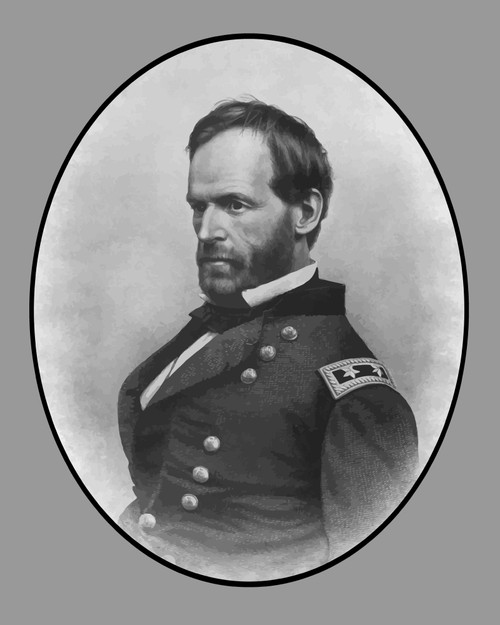 Digitally restored vector portrait of Civil War General William Tecumseh Sherman. Poster Print - Item # VARPSTJPA100080M