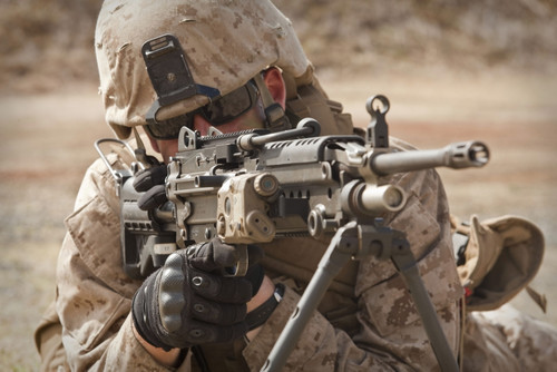 A squad automatic weapon gunner provides security Poster Print - Item # VARPSTSTK103835M