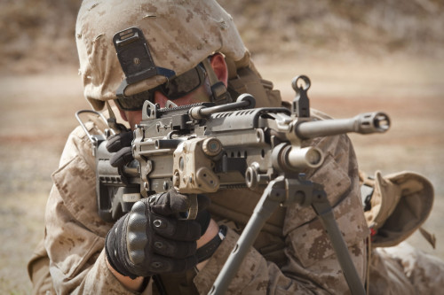 A squad automatic weapon gunner provides security Poster Print - Item # VARPSTSTK103835M