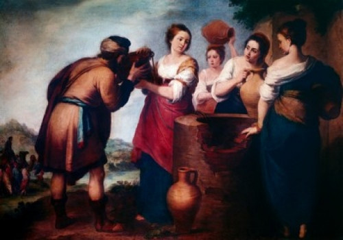 Rebecca and Eliezer by Bartolome Esteban Murillo   Spain  Madrid  Musee del Prado Poster Print - Item # VARSAL9004246