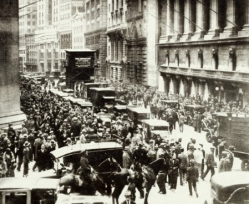 Crowd in a street  Wall Street  Stock Market Crash  USA  1929 Poster Print - Item # VARSAL9903027