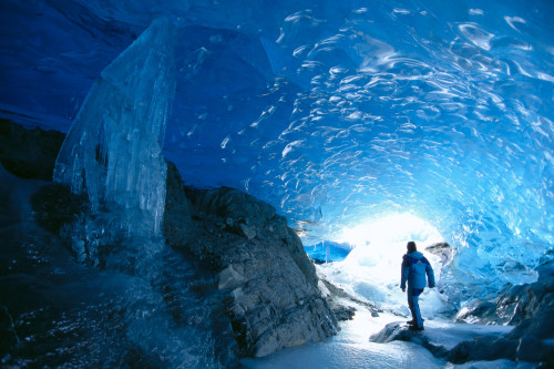 Alaska, Juneau, Mendenhall Glacier, Hiking, Exploring Ice Cave, Interior View PosterPrint - Item # VARDPI2003479