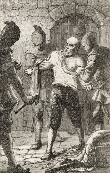 The Scourging Of George Penn During The Spanish Inquisition. From The Book Of Martyrs By John Foxe, Published C.1865. PosterPrint - Item # VARDPI1958684