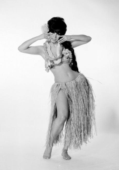Young woman wearing grass skirt  bikini and garlands Poster Print - Item # VARSAL255417833