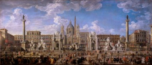 Preparation Of The Fireworks - Rome  18th Century  Giovanni Paolo Panini  Musee du Louvre  Paris  France Poster Print - Item # VARSAL11582040
