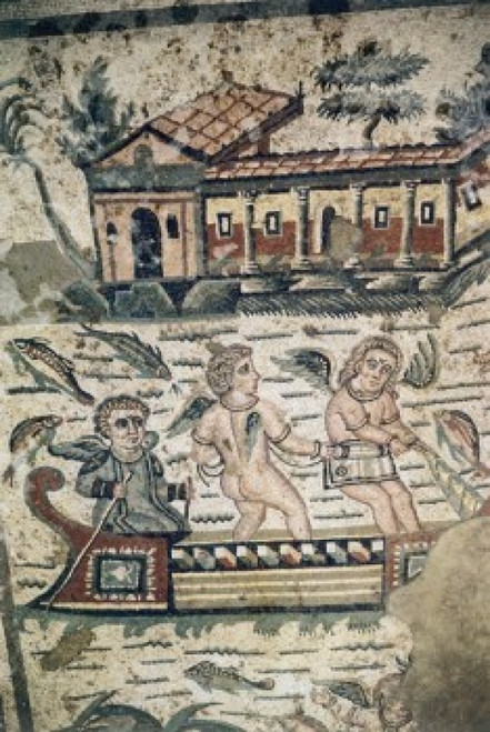 Roman Mosaics At Casale 4THC A.D. Artist Unknown Mosaic Poster Print